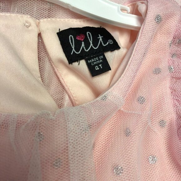 LILT flutter sleeve LACE PINK DRESS 4T NEW WITH TAG - Picture 7 of 7
